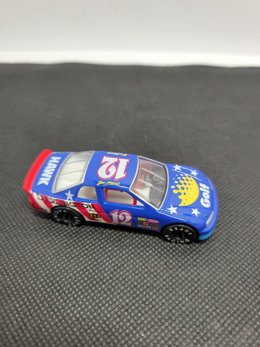 Vintage 1:64 Golf Hawk #12 Super Racing Diecast Stock Car NASCAR Style